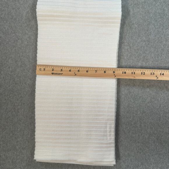 Coldwater Creek Cream Pleated Fleece Scarf 10” X 74” Winter Rectangle - Picture 5 of 5